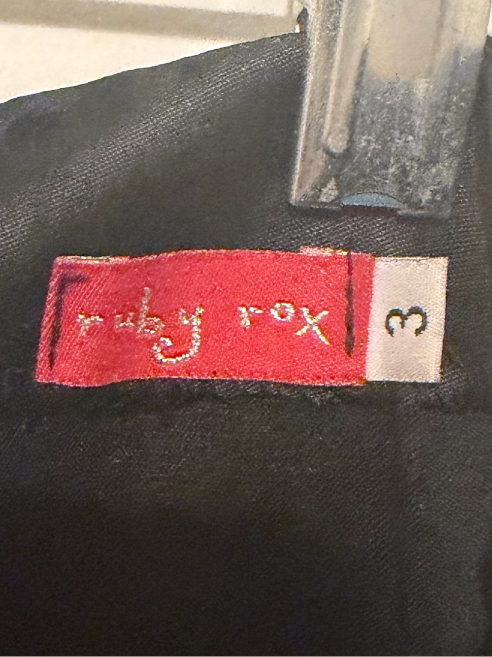 Ruby Rox Black Dress with Red Logo Tab - Picture 3 of 3